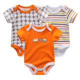 Great Value 3PCS/LOT Baby Clothing Cute Animal 100%Cotton Short Sleeve roupas