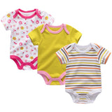 Great Value 3PCS/LOT Baby Clothing Cute Animal 100%Cotton Short Sleeve roupas