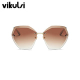 2017 Transparent Gradient Sun Glasses Women Sunglasses Elegant Optics Rimless lunette