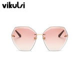 2017 Transparent Gradient Sun Glasses Women Sunglasses Elegant Optics Rimless lunette