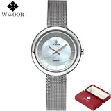 Brand Luxury Ladies Casual Quartz Watch Women Waterproof Clock Steel Bracelet Women Watches Silver montre femme relogio feminino