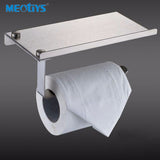 MEOTIYS Stainless Steel Toilet Paper Holder WC Paper Holder for Mobile Phone Toilet Roll Paper Holder