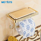 MEOTIYS Stainless Steel Toilet Paper Holder WC Paper Holder for Mobile Phone Toilet Roll Paper Holder