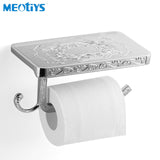 MEOTIYS Stainless Steel Toilet Paper Holder WC Paper Holder for Mobile Phone Toilet Roll Paper Holder