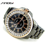 Bling Rhinestone SINOBI Luxury steel Quartz Watch Women Clock female Ladies Dress