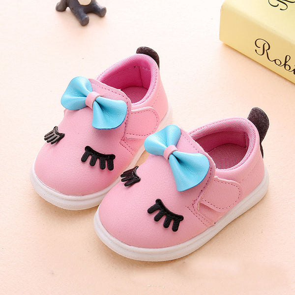 0-2 Year Old 11--15CM Baby Shoes Baby Girls Fashion Butterfly-Knot Toddler Shoes