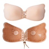 Fashion Women Bra 2 styles Self Adhesive Strapless Bandage Stick Gel Silicone Push Up Invisible Bra