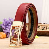 Lovely Style Automatic Buckle Belt Women High Quality Leather Belts Solid Casual Brand Famous Strap Waist 2.4cm 90-120cm