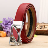 Lovely Style Automatic Buckle Belt Women High Quality Leather Belts Solid Casual Brand Famous Strap Waist 2.4cm 90-120cm