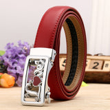 Lovely Style Automatic Buckle Belt Women High Quality Leather Belts Solid Casual Brand Famous Strap Waist 2.4cm 90-120cm