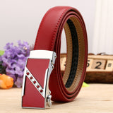 Lovely Style Automatic Buckle Belt Women High Quality Leather Belts Solid Casual Brand Famous Strap Waist 2.4cm 90-120cm