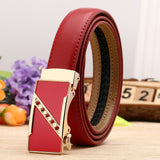 Lovely Style Automatic Buckle Belt Women High Quality Leather Belts Solid Casual Brand Famous Strap Waist 2.4cm 90-120cm