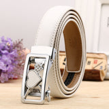 Lovely Style Automatic Buckle Belt Women High Quality Leather Belts Solid Casual Brand Famous Strap Waist 2.4cm 90-120cm