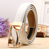 Lovely Style Automatic Buckle Belt Women High Quality Leather Belts Solid Casual Brand Famous Strap Waist 2.4cm 90-120cm