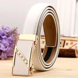 Lovely Style Automatic Buckle Belt Women High Quality Leather Belts Solid Casual Brand Famous Strap Waist 2.4cm 90-120cm