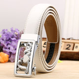 Lovely Style Automatic Buckle Belt Women High Quality Leather Belts Solid Casual Brand Famous Strap Waist 2.4cm 90-120cm