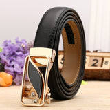 Lovely Style Automatic Buckle Belt Women High Quality Leather Belts Solid Casual Brand Famous Strap Waist 2.4cm 90-120cm