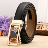 Lovely Style Automatic Buckle Belt Women High Quality Leather Belts Solid Casual Brand Famous Strap Waist 2.4cm 90-120cm