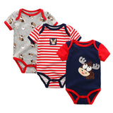Great Value 3PCS/LOT Baby Clothing Cute Animal 100%Cotton Short Sleeve roupas
