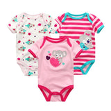 Great Value 3PCS/LOT Baby Clothing Cute Animal 100%Cotton Short Sleeve roupas