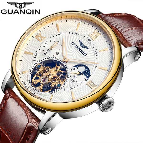 Relogio Masculino GUANQIN Tourbillon Mens Watches Top Brand Luxury Gold Men Watch