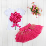 2017 Summer Baby Girls Clothing Flower Tops And Tutu Skirts 2Pcs Baby Set Newborn Baby Girl