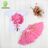 2017 Summer Baby Girls Clothing Flower Tops And Tutu Skirts 2Pcs Baby Set Newborn Baby Girl