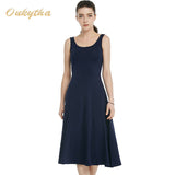 Oukytha Summer Dresses 2017 Ladies Maxi Dress High Waist Sleeveless Casual Vintage