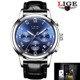 2017 New Watches Men Luxury Brand LIGE Chronograph Men Sports Watches Waterproof Leather Quartz Man Watch Mens Relogio Masculino