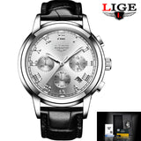 2017 New Watches Men Luxury Brand LIGE Chronograph Men Sports Watches Waterproof Leather Quartz Man Watch Mens Relogio Masculino