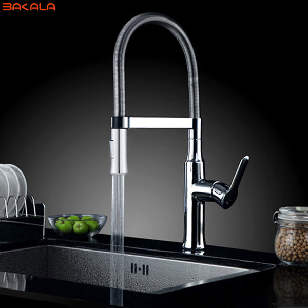BAKALA Brass torneira cozinha kitchen faucets hot and cold water chrome basin sink square cozinha taps mixers BR-9202