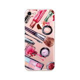 Phone Case For Apple Iphone 7 TPU Capa Beautiful Cosmetic Lipstick NailPolish Soft Printing