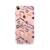 Phone Case For Apple Iphone 7 TPU Capa Beautiful Cosmetic Lipstick NailPolish Soft Printing