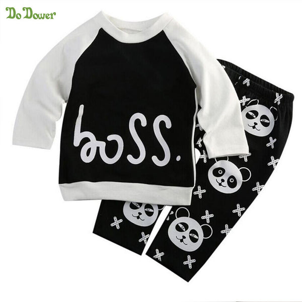 2017 Brand  Autumn baby boys suit set long sleeve children formal tshirt+ pants clothes sets kids 2 piece clothing