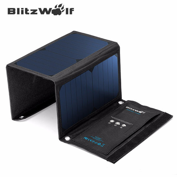 BlitzWolf Newest 20W 3A Portable Solar Cell Power Bank Foldable Powerbank USB Solar Panel