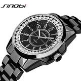 Sinobi luxury Dress Brand Fashion Watch Woman Ladies Gold Diamond relogio feminino